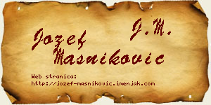 Jožef Masniković vizit kartica